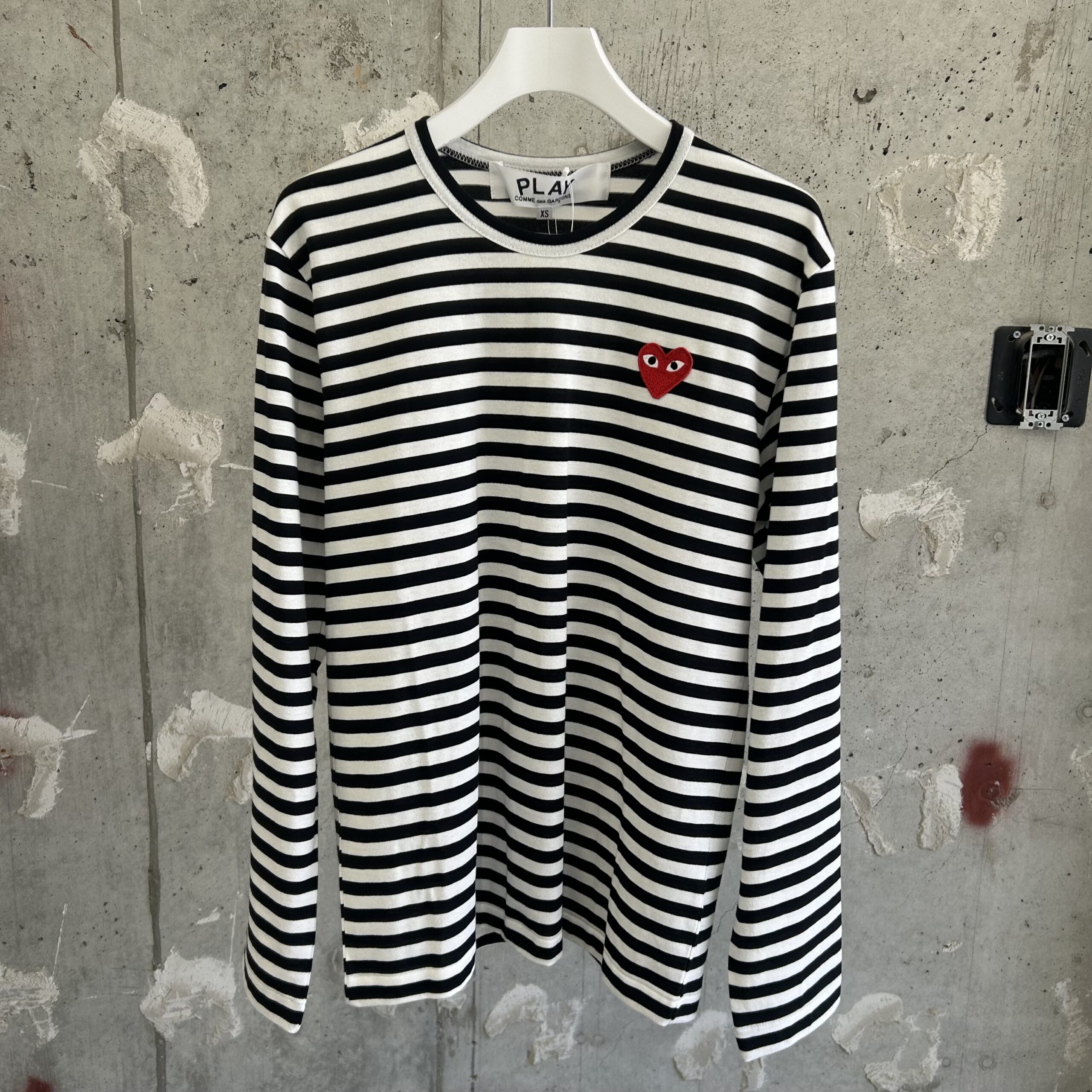 PLAY COMME des GARÇONS】Unisex Border Long Sleeve T-Shirt-BLACK