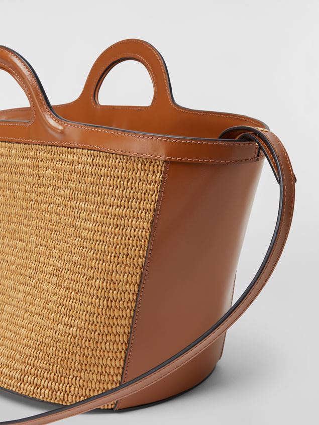 MARNI / マルニ / レザー&ラフィア TROPICALIA スモールバッグ -BROWN MARNI / マルニ / レザー&ラフィア TROPICALIA スモールバッグ -BROWN