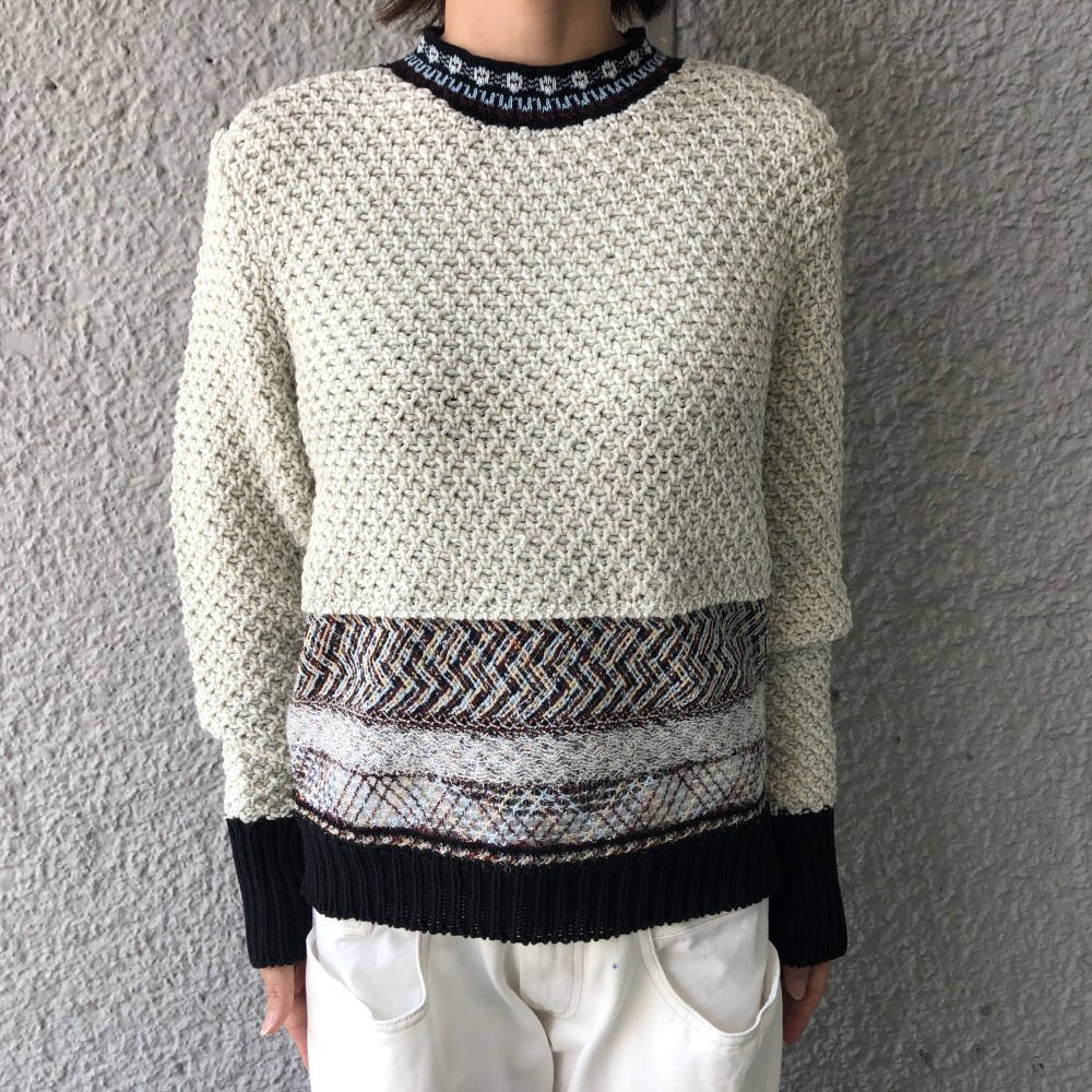 Mame Kurogouchi マメ クロゴウチ Lame Tweed Knit Pullover White 正規取扱店 Oblige 公式通販 オンラインセレクトショップ
